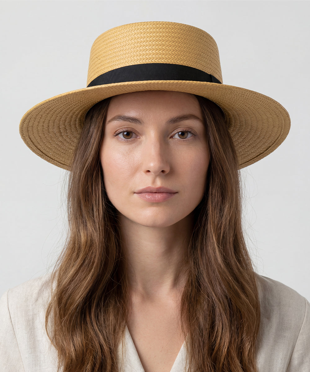 LBORA Riviera Straw Boater-Natural