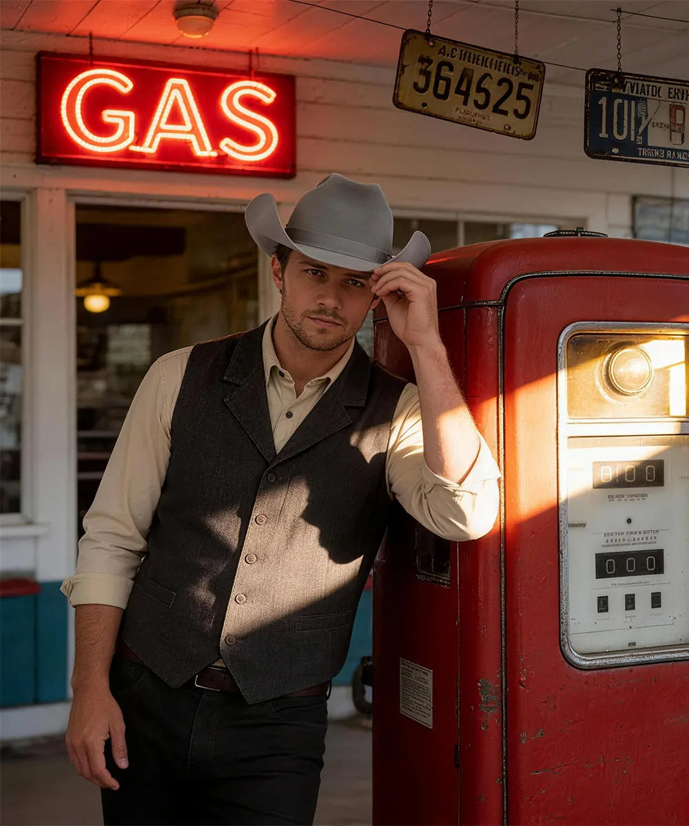 LBORA James Dean Cowboy Hat - Grey