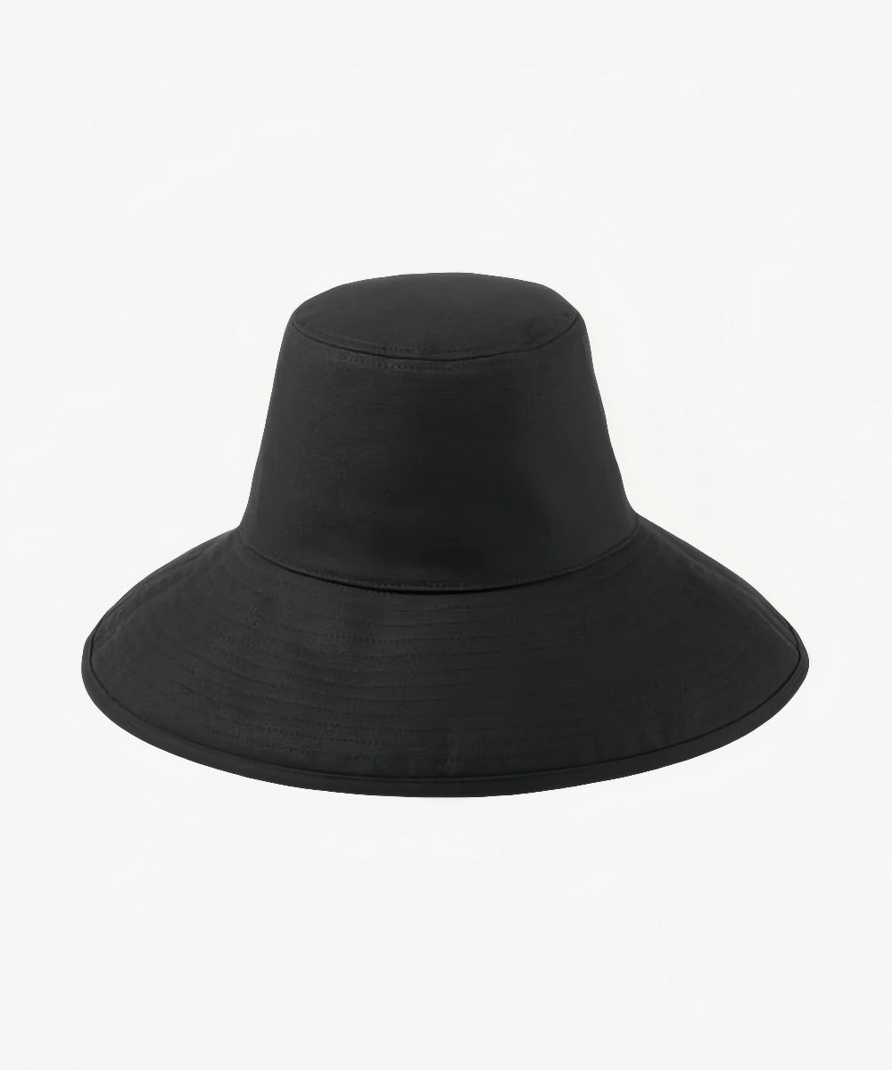 "Portable Holiday Canvas Bucket Summer Hat - Black"