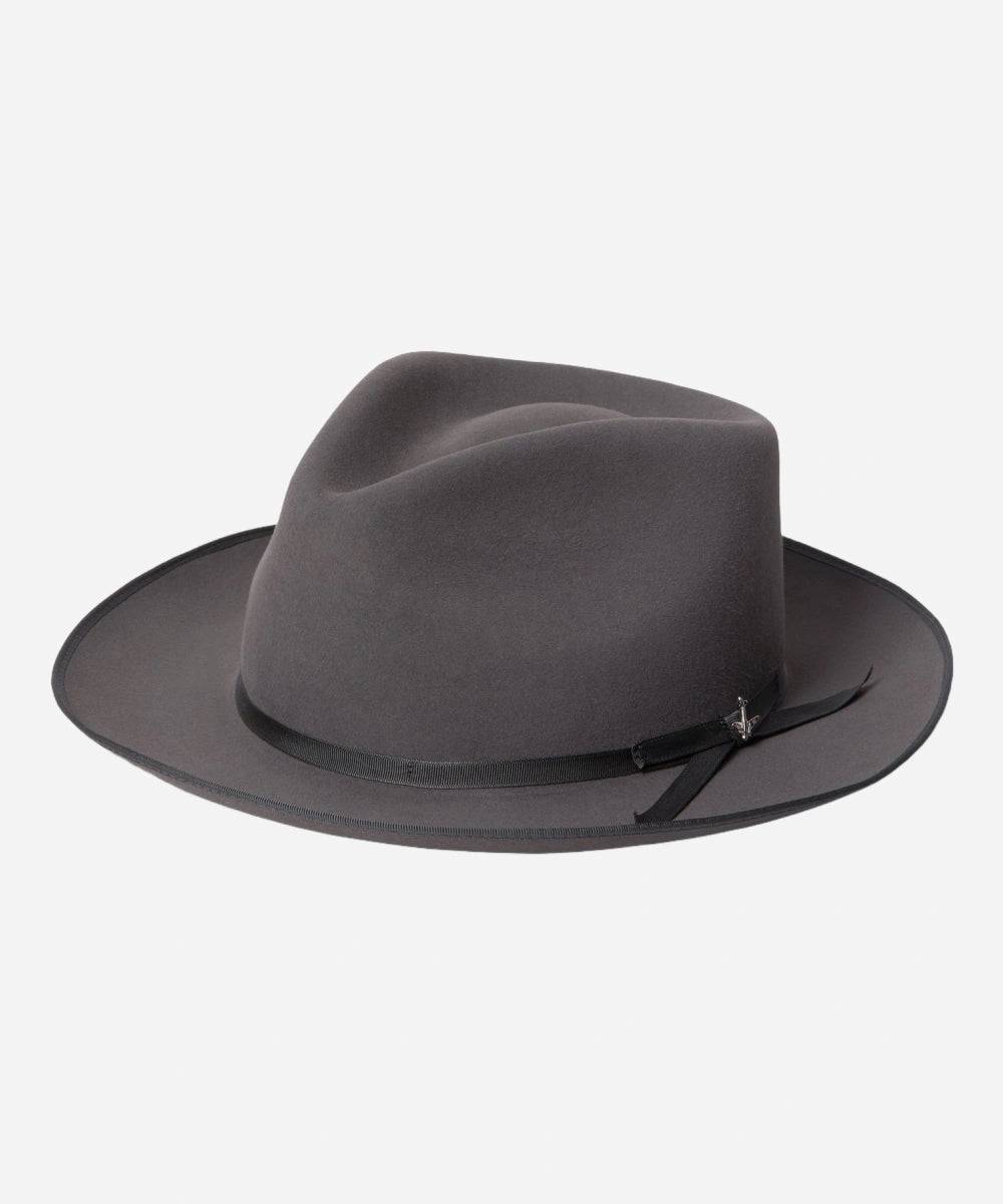"Grey felt fedora for men"