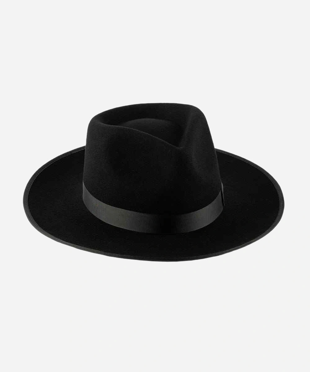 "Monroe Rancher Fedora Hat - Black | LuxeBrims"