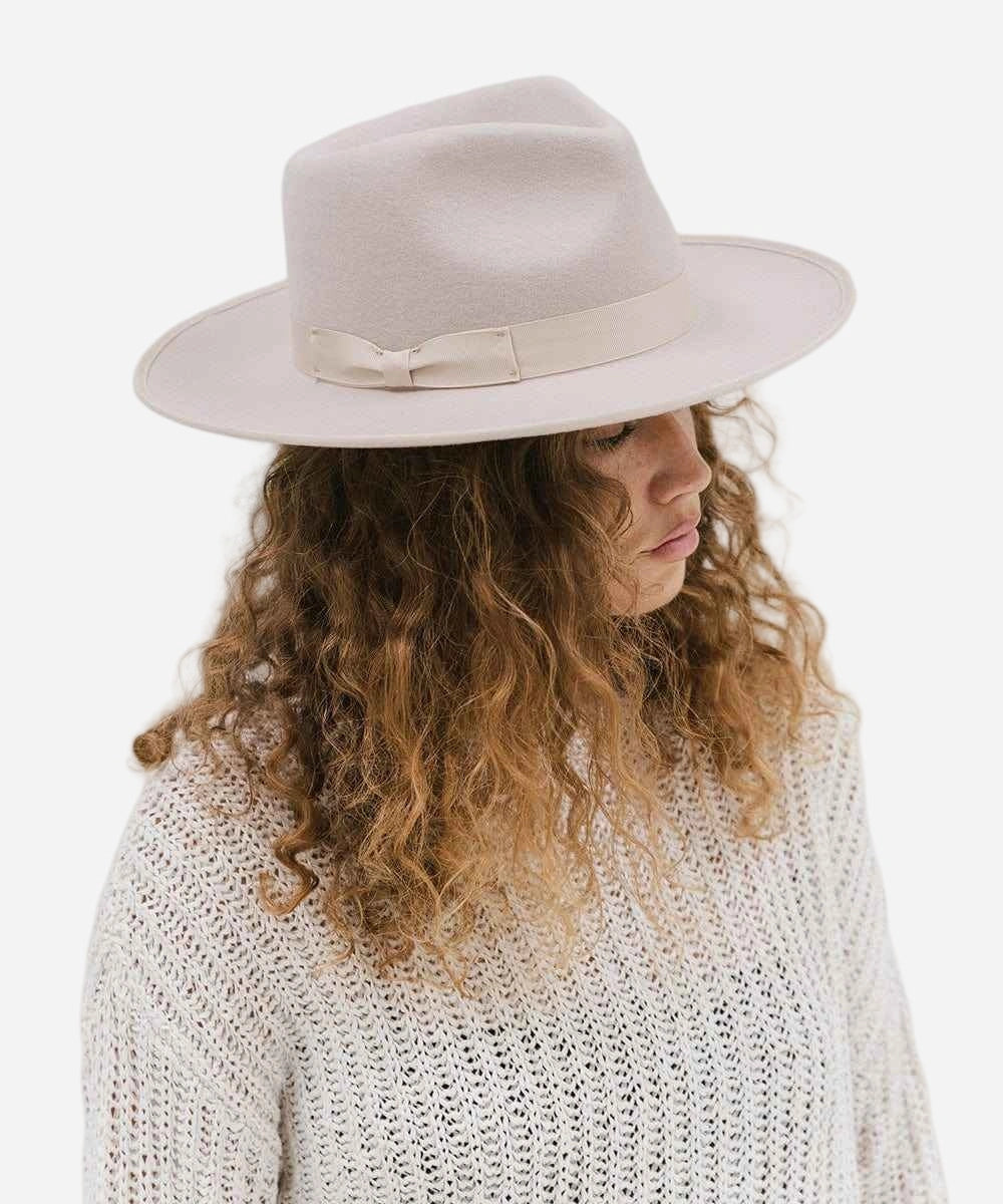 "monroe rancher fedora hat in beige"