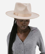 "womens oatmeal felt fedora hat"