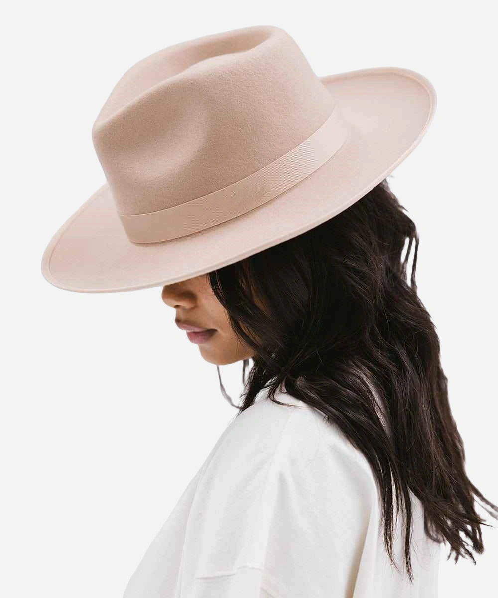 "buy women's nude felt fedora"