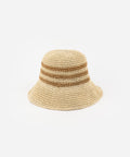 "Striped crochet packable bucket hat"
