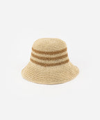 "Striped crochet packable bucket hat"