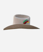 Premium felt cowboy hat with cattleman crown and accent feather detail Sahara