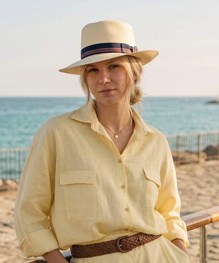 LBORA 1930s Optimo Vintage Straw Panama Hat