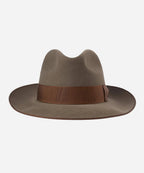 Chocolate Cinematic fedora for men with defined crown and rich texture