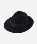 Black Cinematic fedora for men with defined crown and rich texture