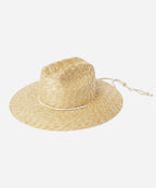 Coastline minimal sun hat in organic natural beige straw with wide brim UK