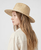 European beach travel style holiday wardrobe featuring LBORA natural sand sun hat