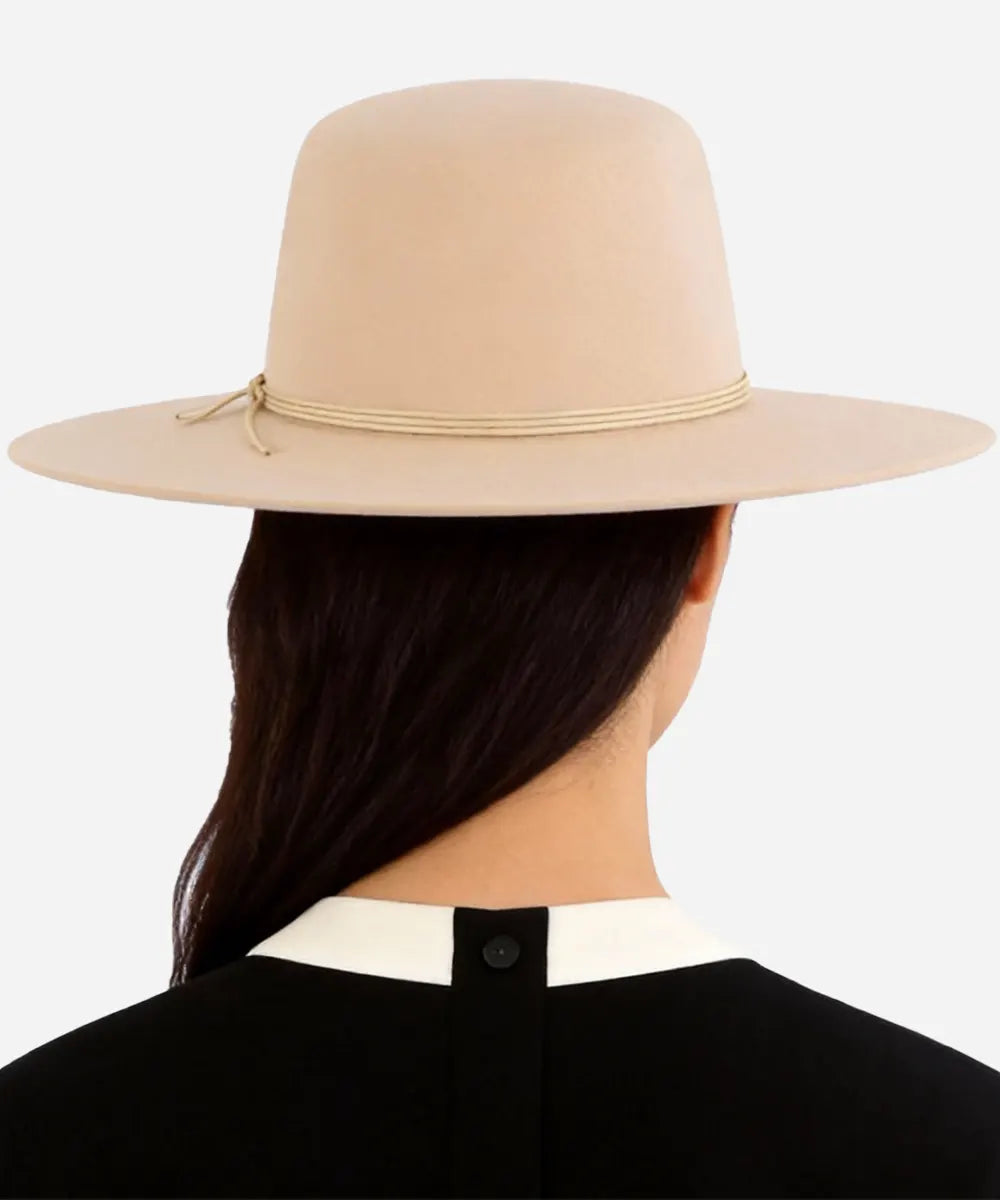 Cream Daisy open crown felt hat