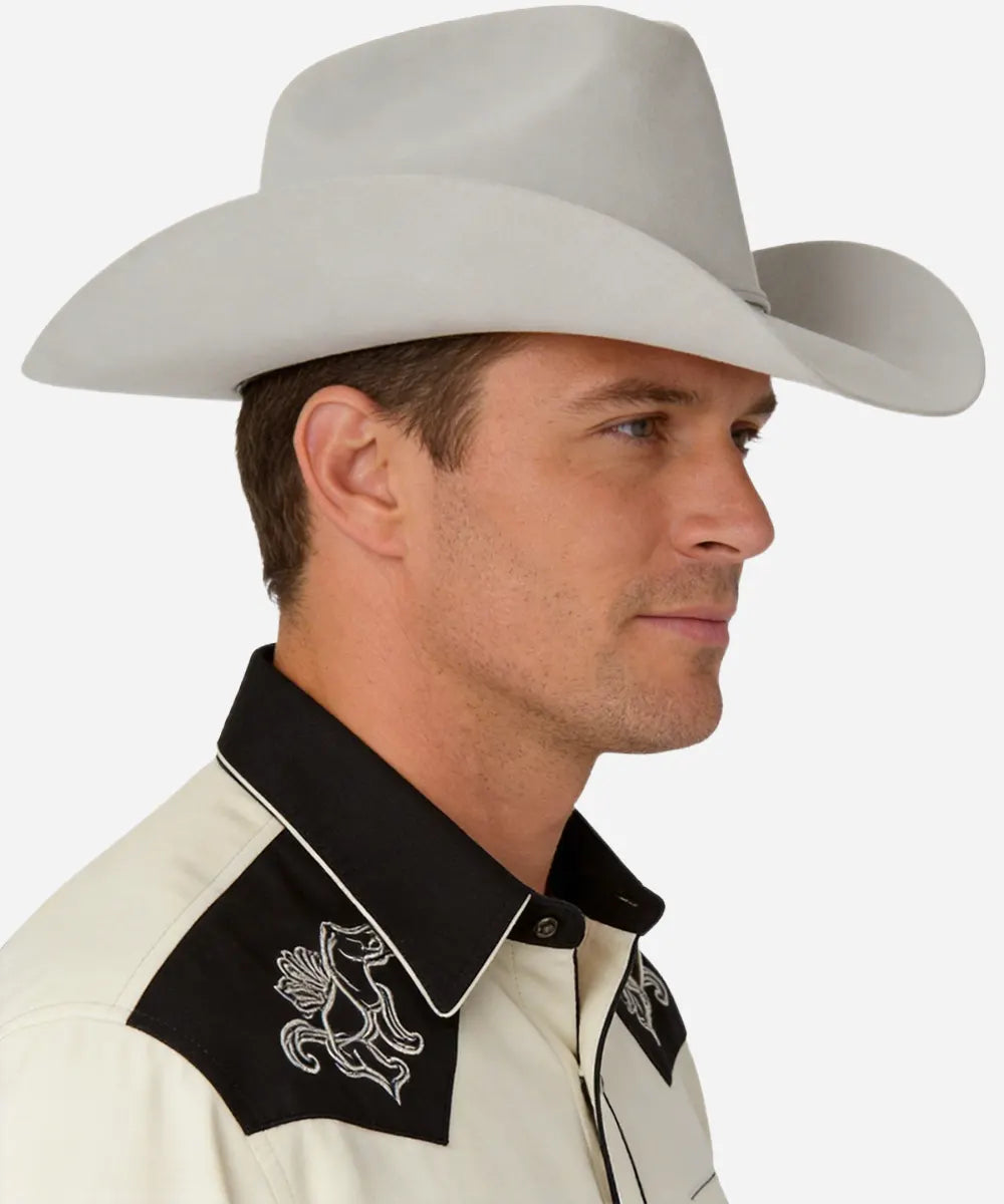 Silver Premium 180g wool western hat Dwight Yoakam style LBORA USA