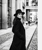 Female model wearing Legacy felt fedora for a sharp noir inspired look LBORA