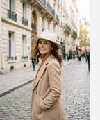  Female model wearing Legacy felt fedora for a sharp noir inspired look LBORA
