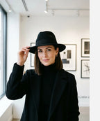Heritage travel inspired felt fedora for American winter fashion LBORA