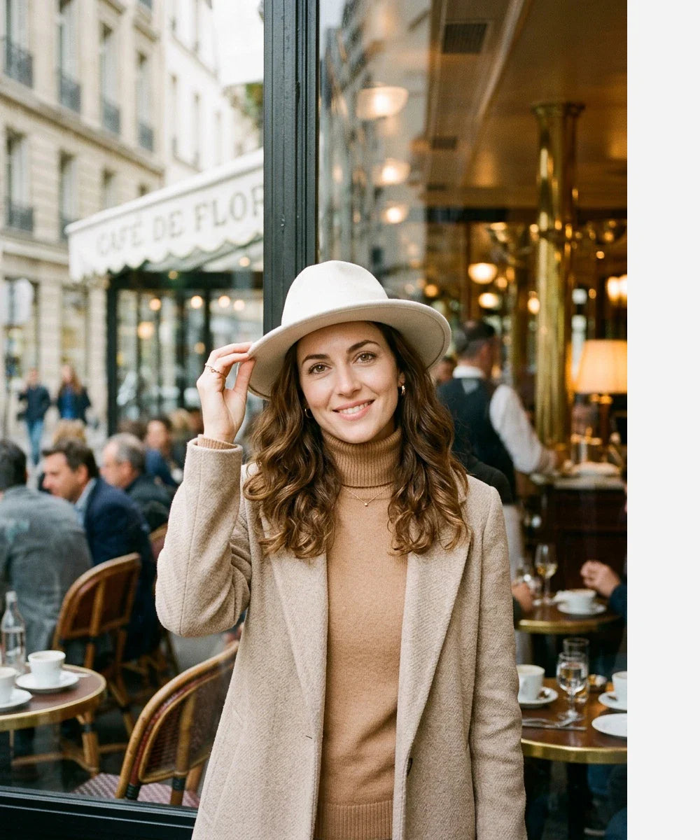 Heritage travel inspired felt fedora for American winter fashion LBORA