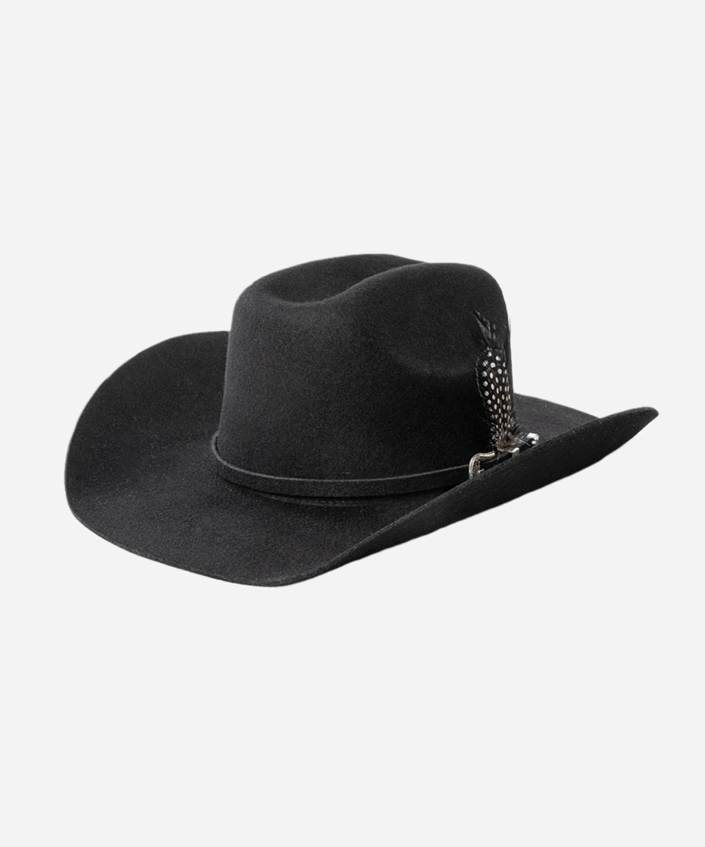 Independent design Frontier black Americana cowboy hat built for concert events, outdoor festivals, and daily wear