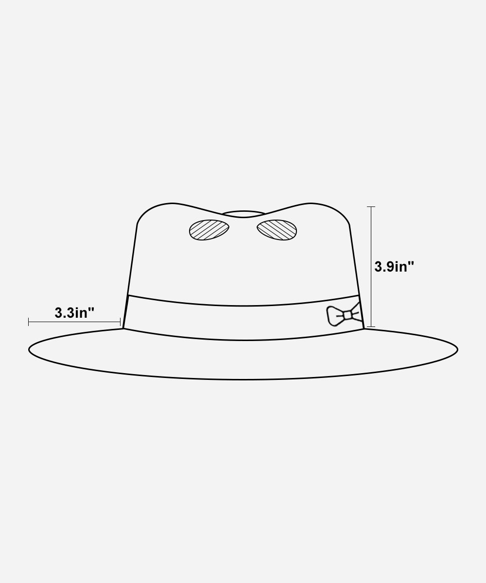Flat wide brim teardrop crown hat