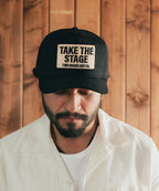 Modern workwear outfit lifestyle lookbook styled with a matte black Headliner mesh cap
