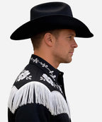Old money style Magnate americana hat crafted from high-quality black fur felt for winter and autumn styling USA