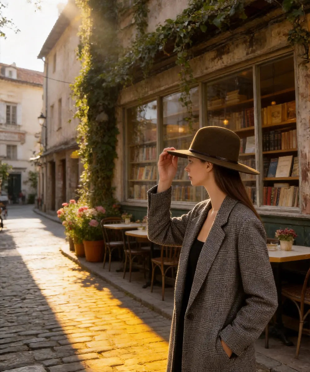 Olive Daisy felt hat street style