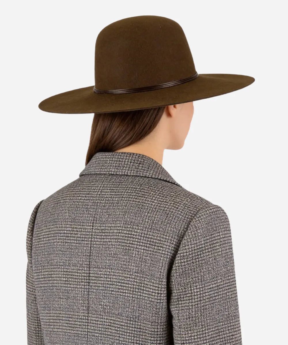 Olive Daisy open crown felt hat