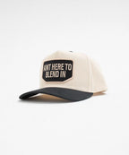Outlier canvas trucker hat in vintage beige and black street style UK