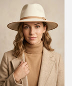 Premium Beige felt fedora for vintage academic style LBORA USA