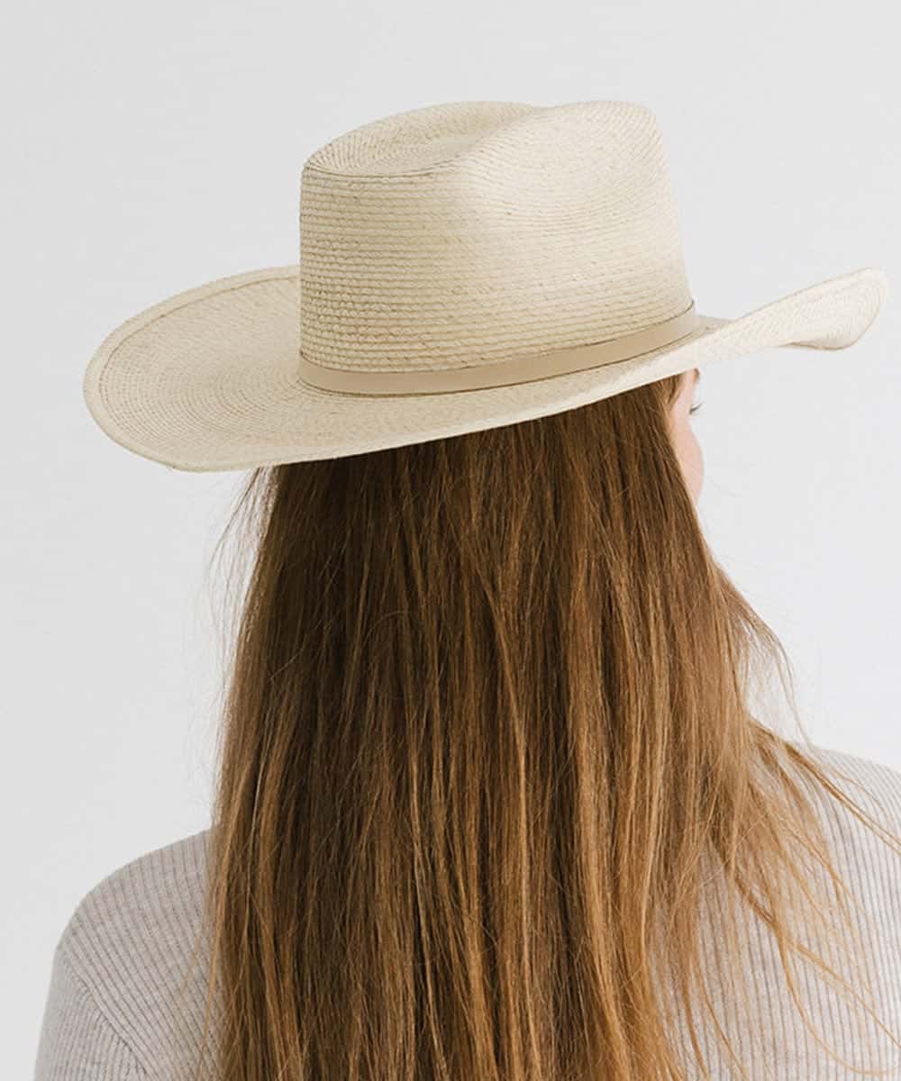 Radiance palm hat styled with summer dress and western boots LBORA