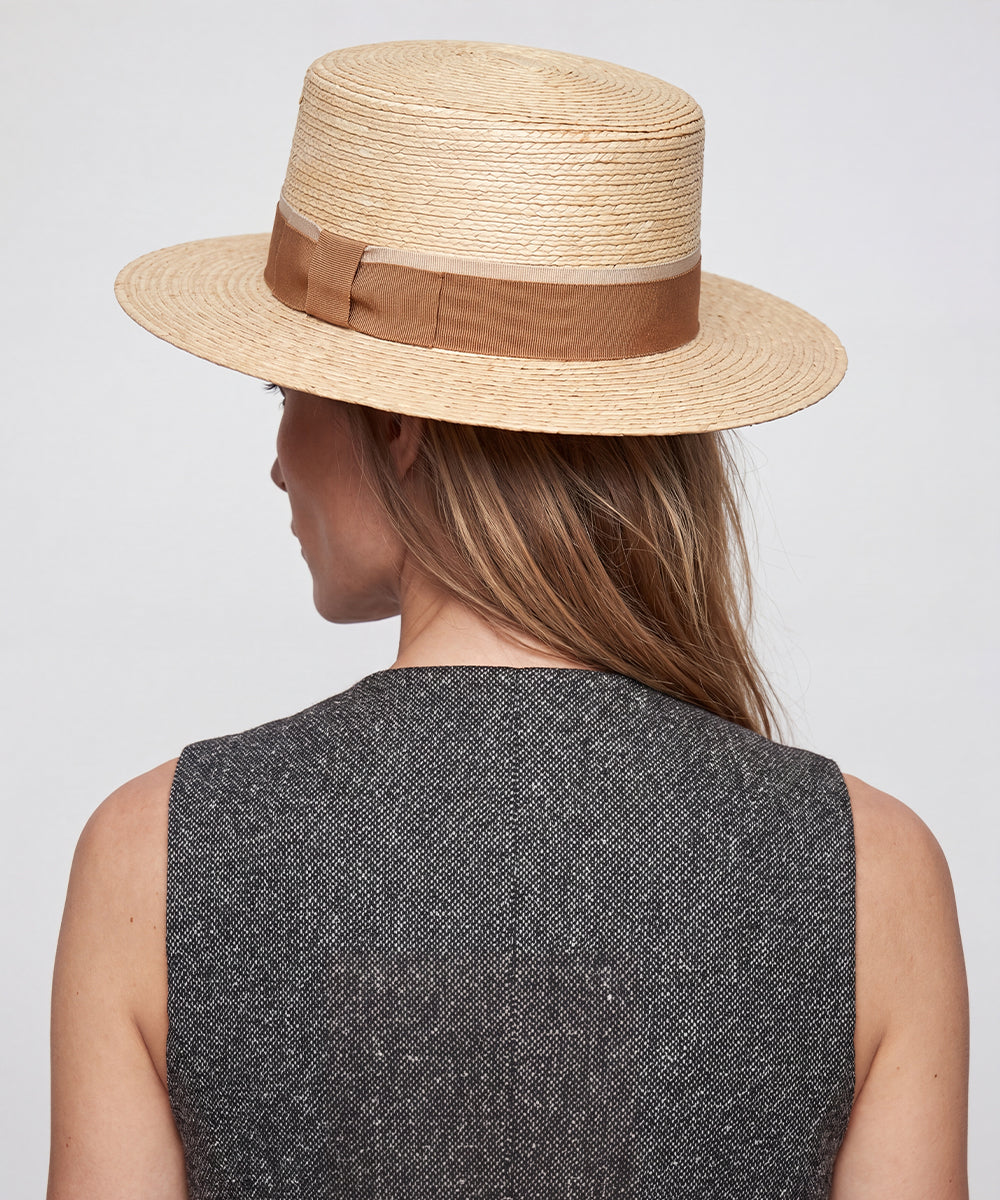 LBORA Women's Summer Palm Leaf Straw Hat