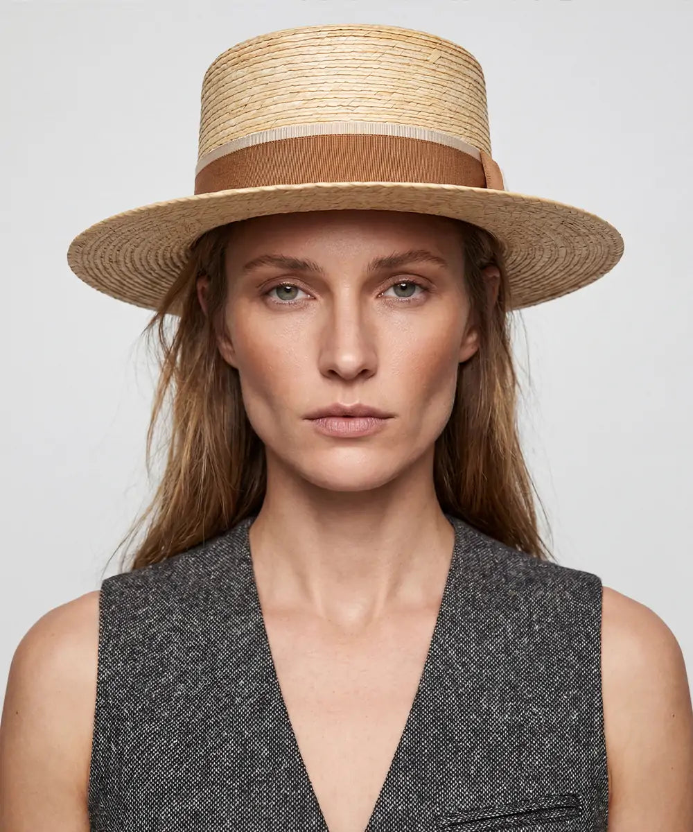 LBORA Women's Summer Palm Leaf Straw Hat