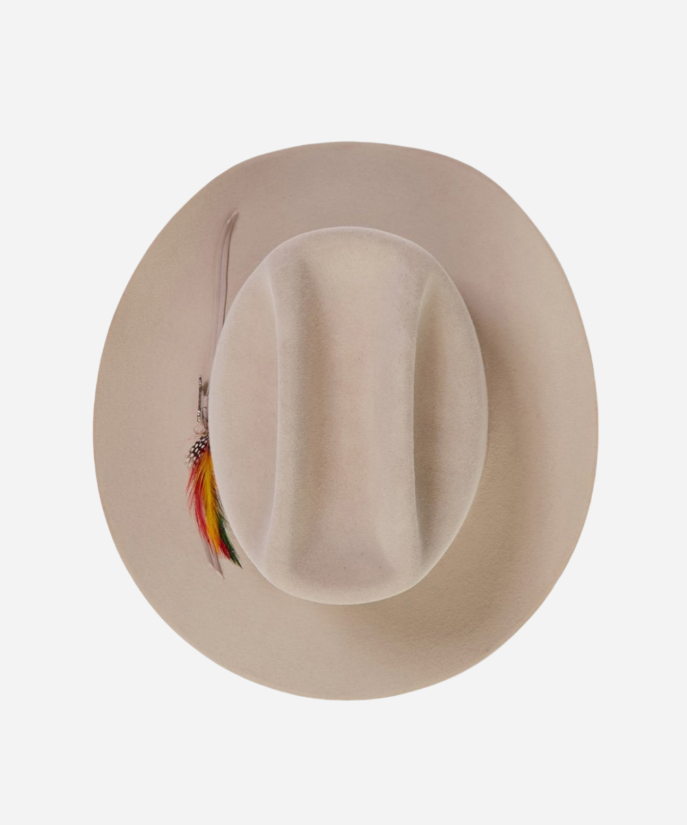 Traditional unisex western ranch hat Latitude natural felt with wide brim silhouette USA