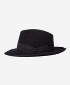 Black Vintage travel inspired felt fedora for American fall wardrobes LBORA