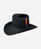 Viper premium wool black felt cowboy hat featuring a structured crown and sharp wide brim LBORA