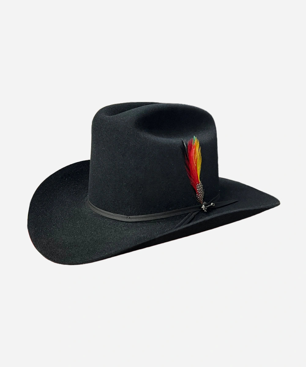 Viper premium wool black felt cowboy hat featuring a structured crown and sharp wide brim LBORA