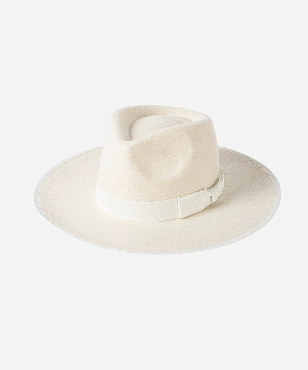 White Heritage travel inspired felt fedora for American winter fashion LBORA