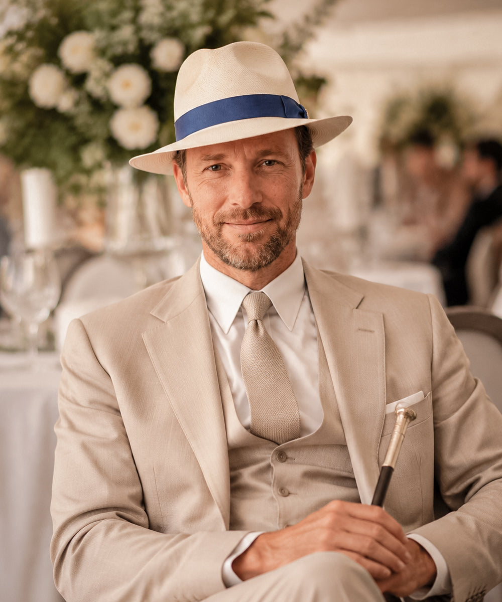 LBORA Gatsby Straw Panama - Blue