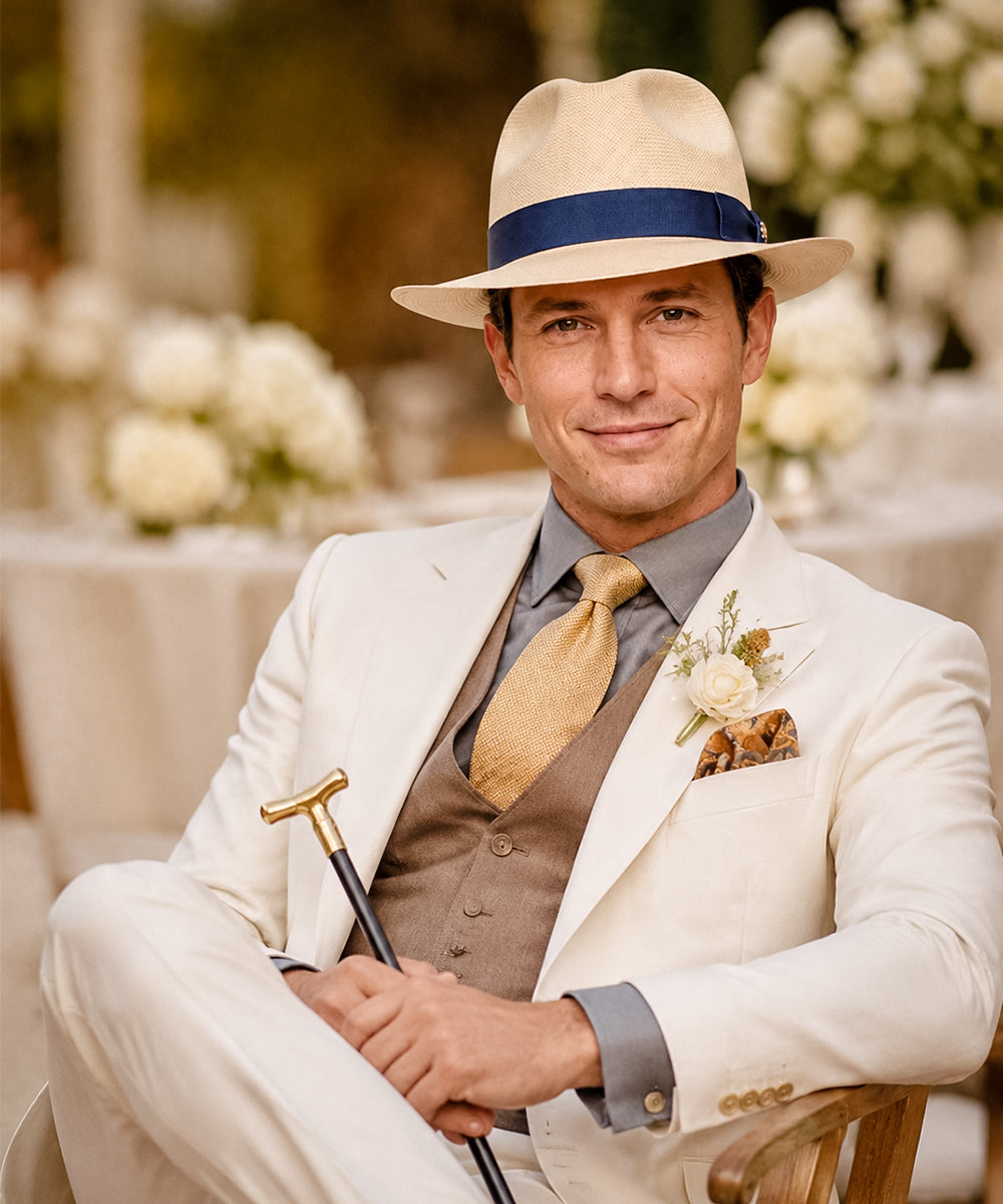 LBORA Gatsby Straw Panama - Natural