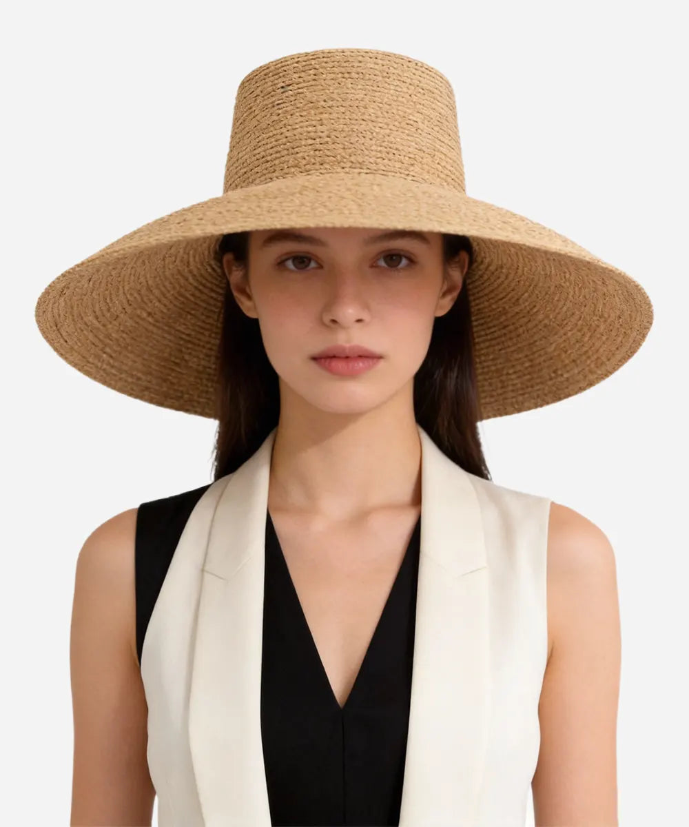 jolie packable straw bucket hat