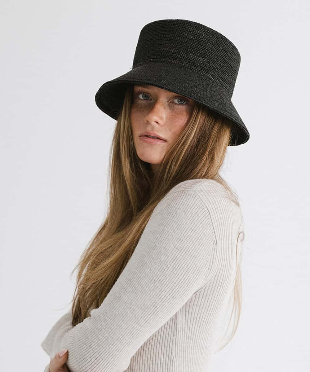 Independent design Solstice natural straw travel hat featuring a clean casual crown and durable stitch rows LBORA
